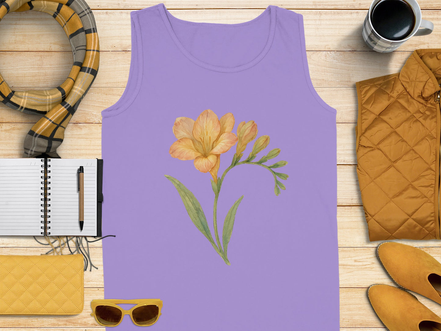 Floral Lavender Tank Top Fashionable Stylish product type