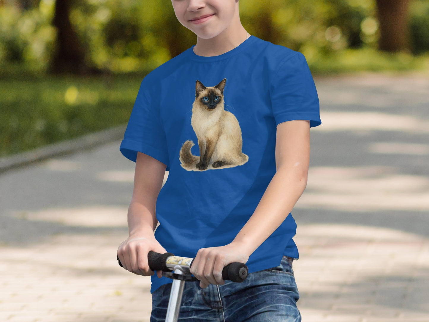 Adorable Siamese Cat Print Kids T-Shirt product type