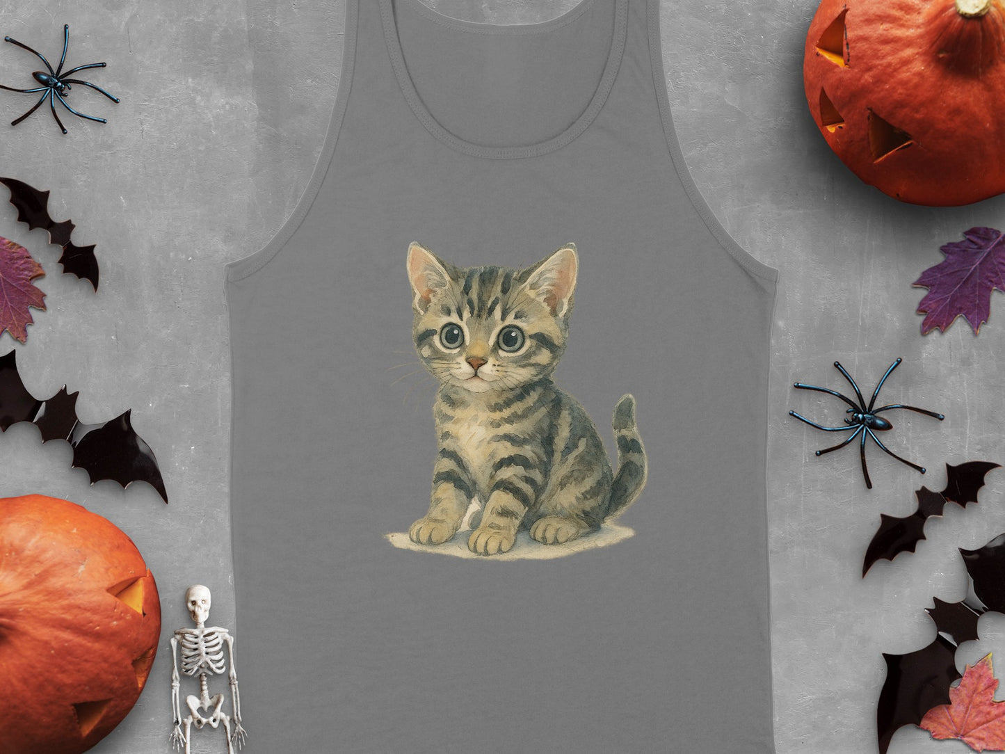 Cute Kitten Illustration on Tank Top product type