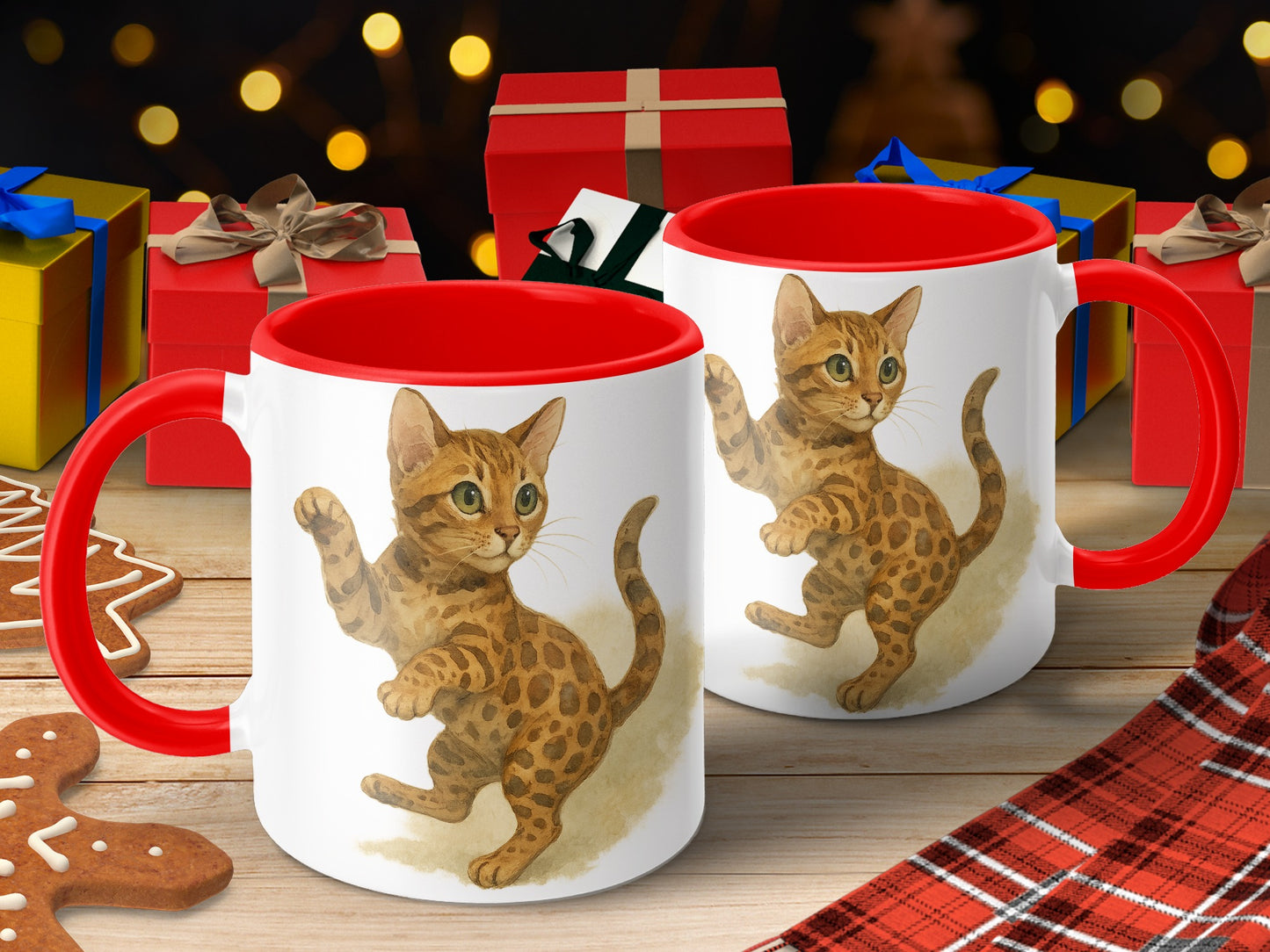 Cute Playful Kitten Design Coffee Mug Holiday Product