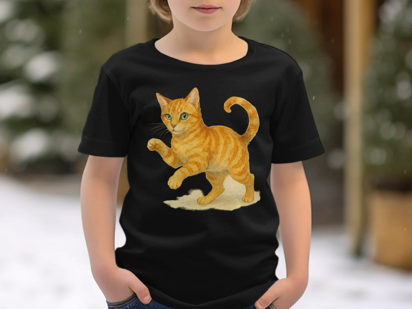 Cute Orange Cat Graphic Youth Shirt product type