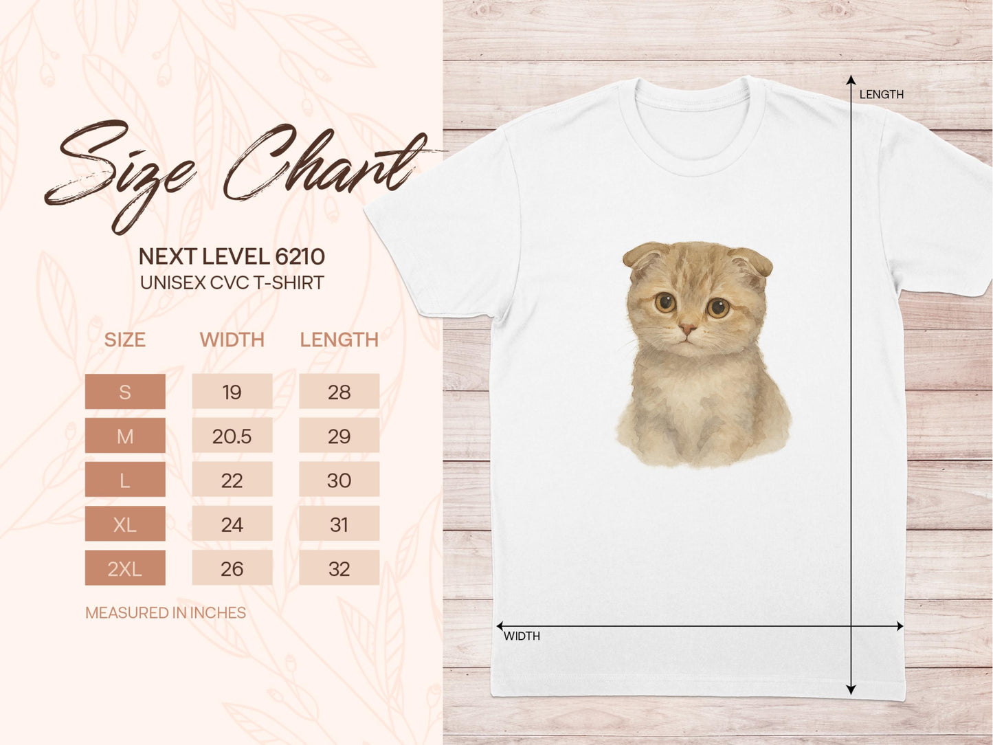 Cute Scottish Fold Kitten Print on Unisex CVC T-Shirt product