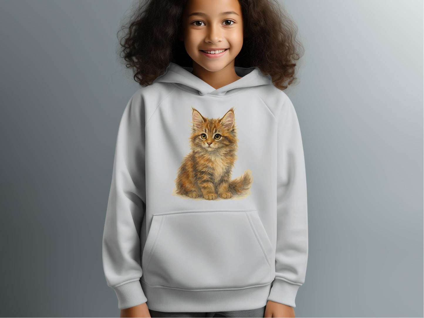 Adorable Kitten Graphic Hoodie for Youth Product