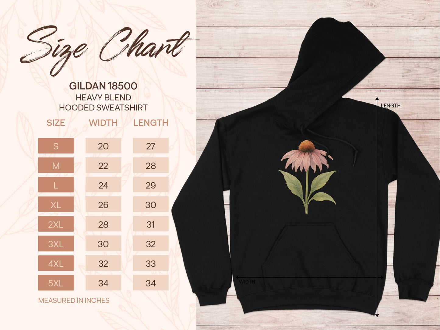 Floral Graphic Design Black Hoodie Sweatshirt product