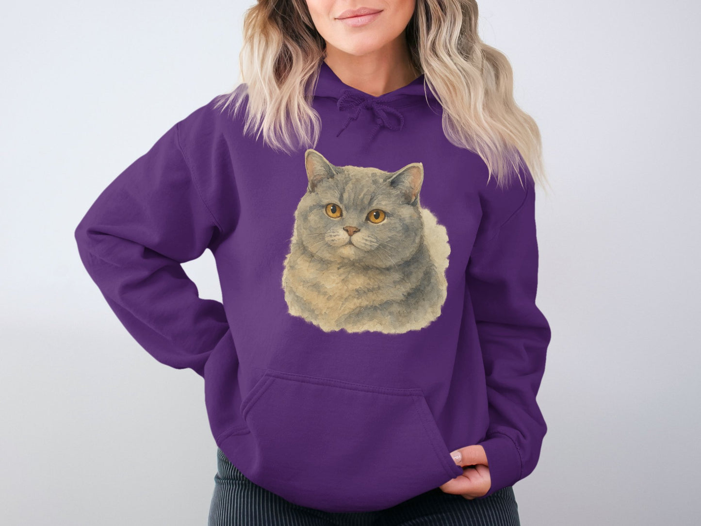 Purple Hoodie with Adorable Cat Design product