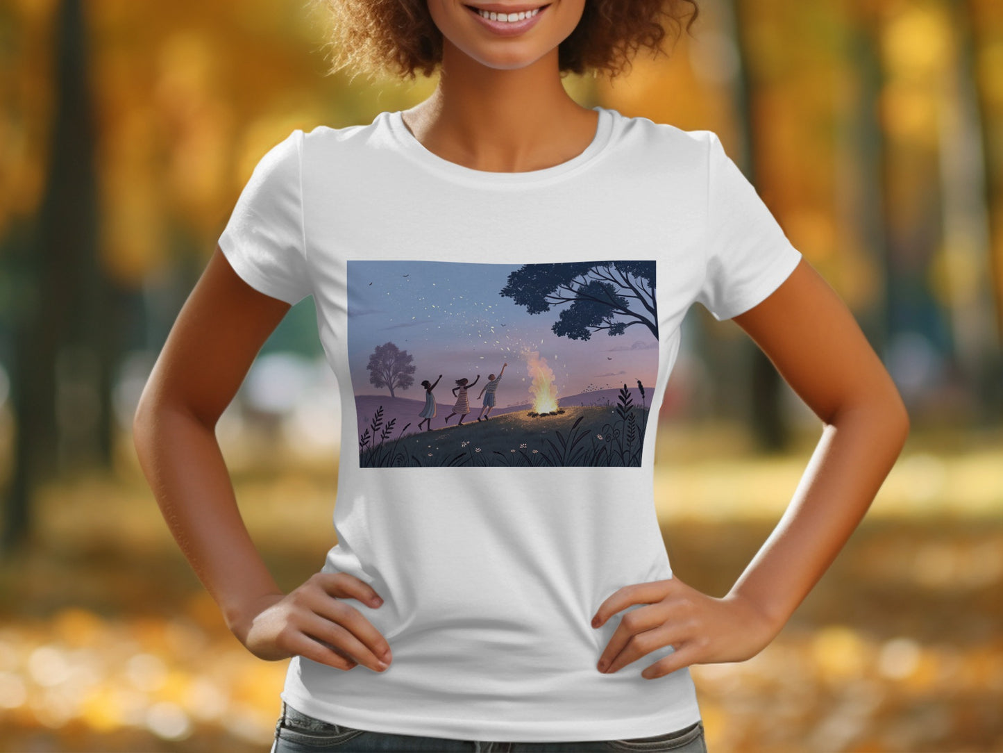 Campfire with Friends Under Night Sky T-shirt product type
