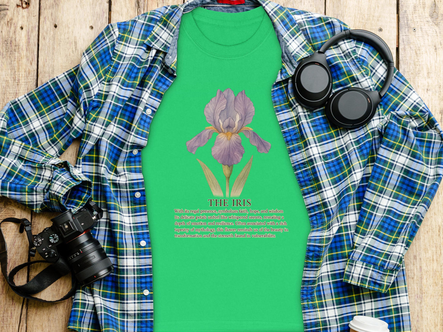The Iris Illustration Design Green Shirt product