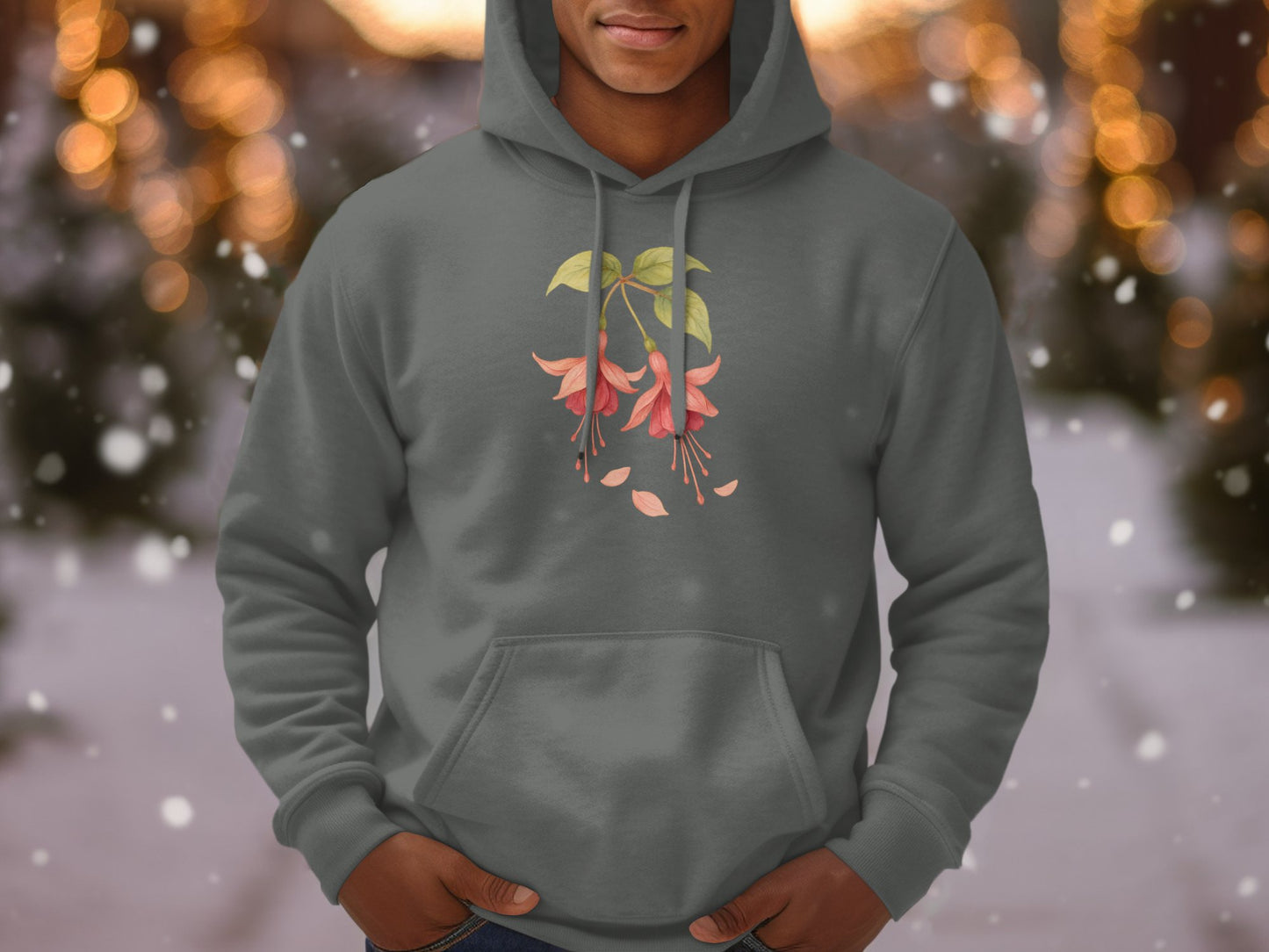 Floral Hoodie with Abstract Flower Art Display product type