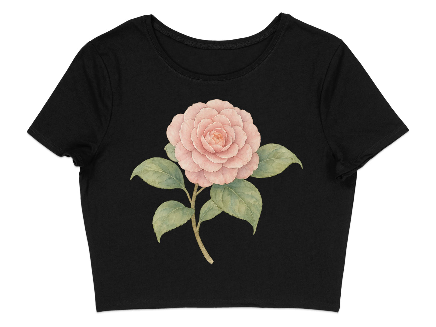 Elegant Black Crop Top with Floral Design Top product type