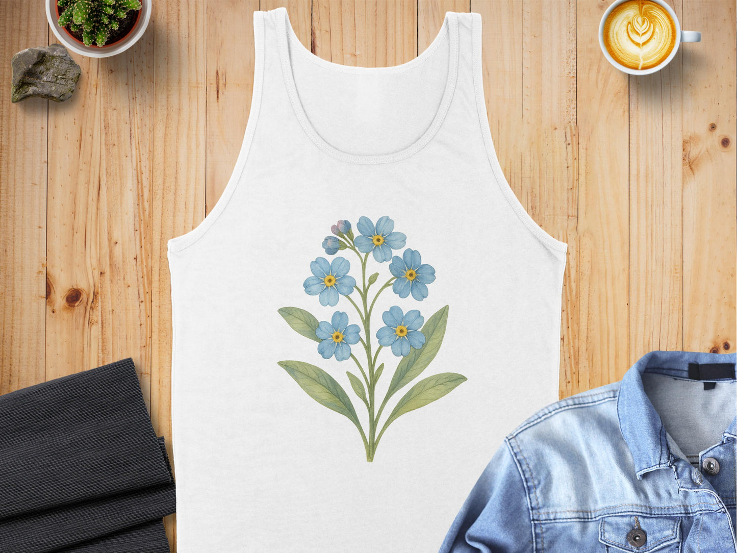 Blue Floral Design Sleeveless Tank Top product type