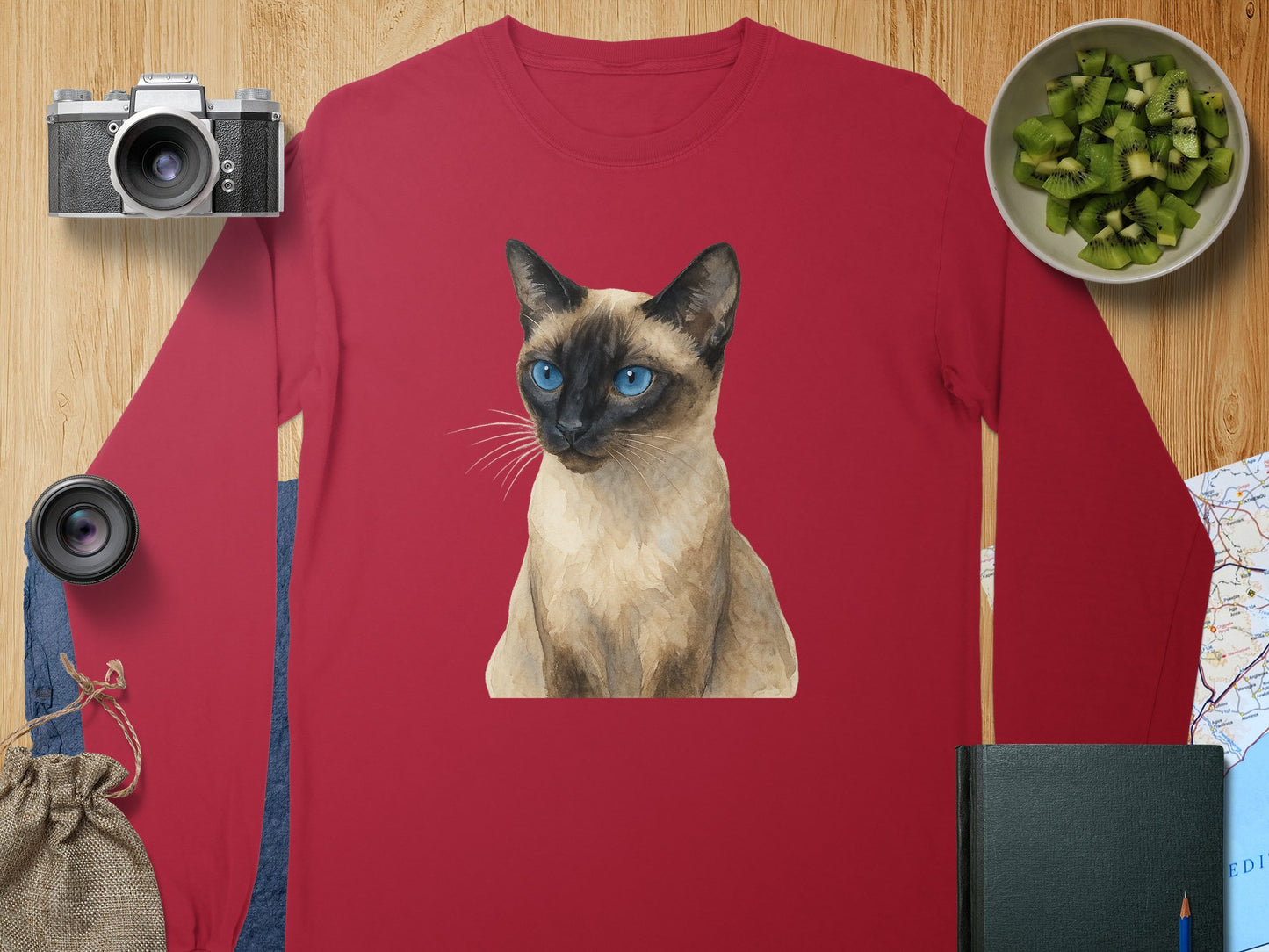 Siamese Cat Artistic Design Long Sleeve Shirt product