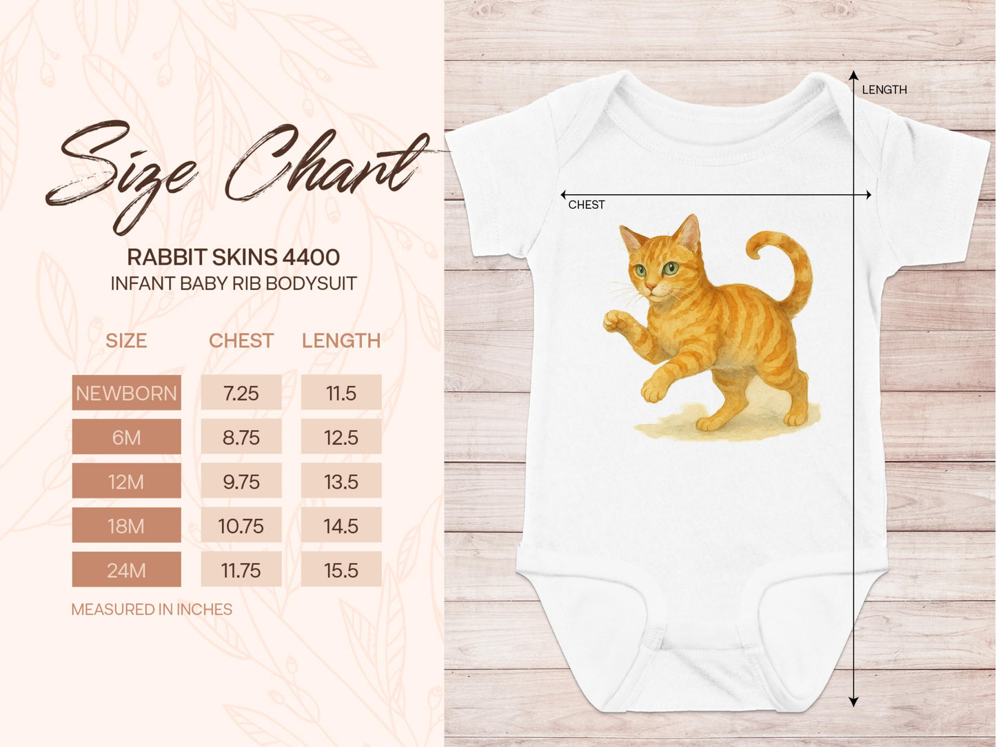 Adorable Orange Kitten Print Infant Bodysuit product type