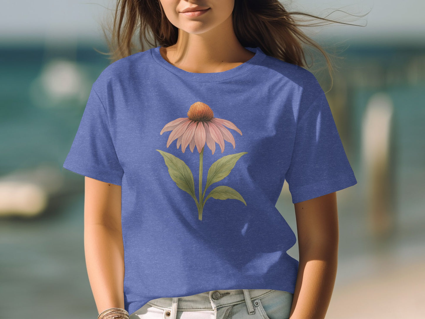 Stylish Purple Tee with Artistic Flower Design product type