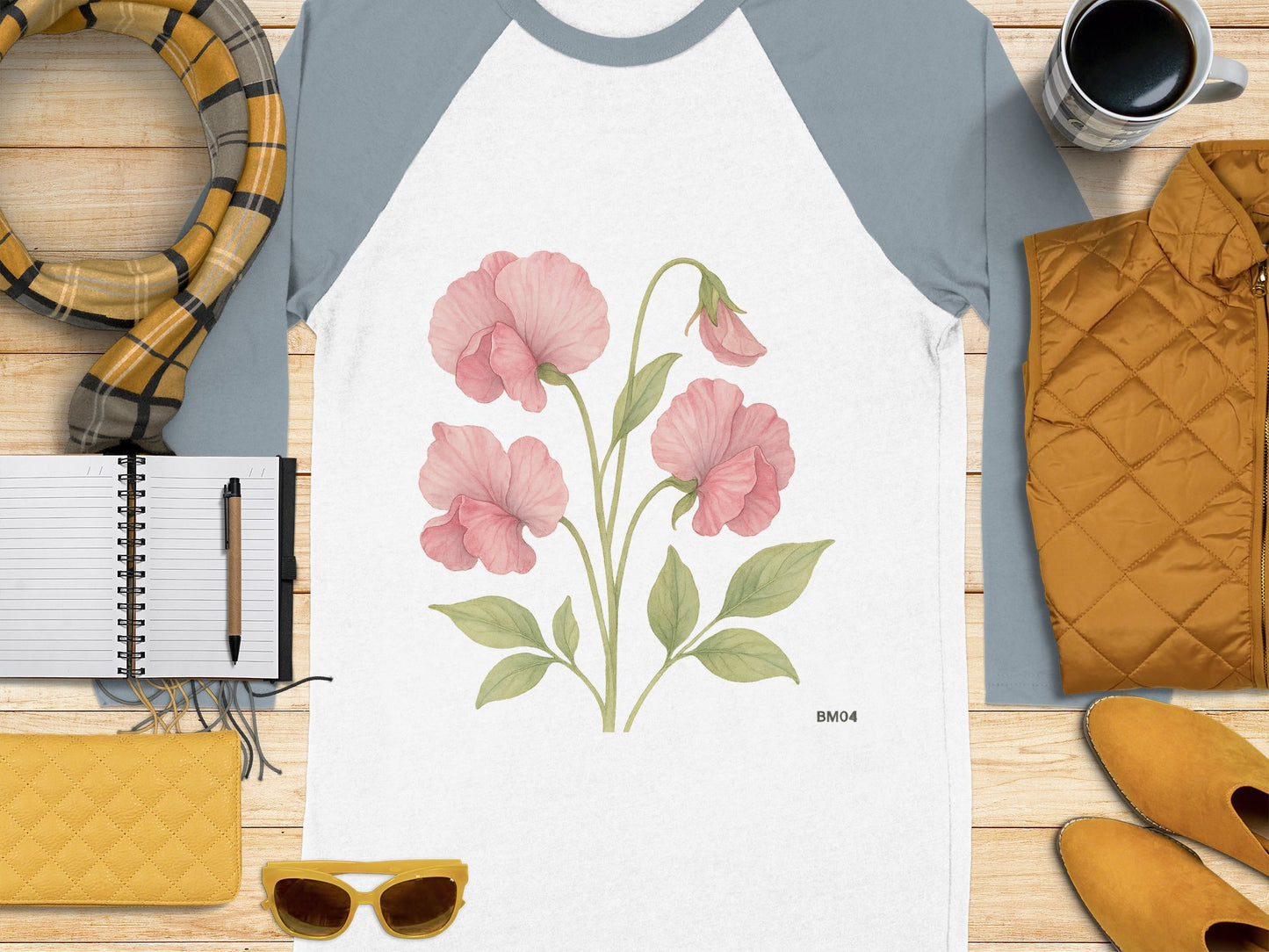 Floral Graphic Baseball Sleeve Shirt product