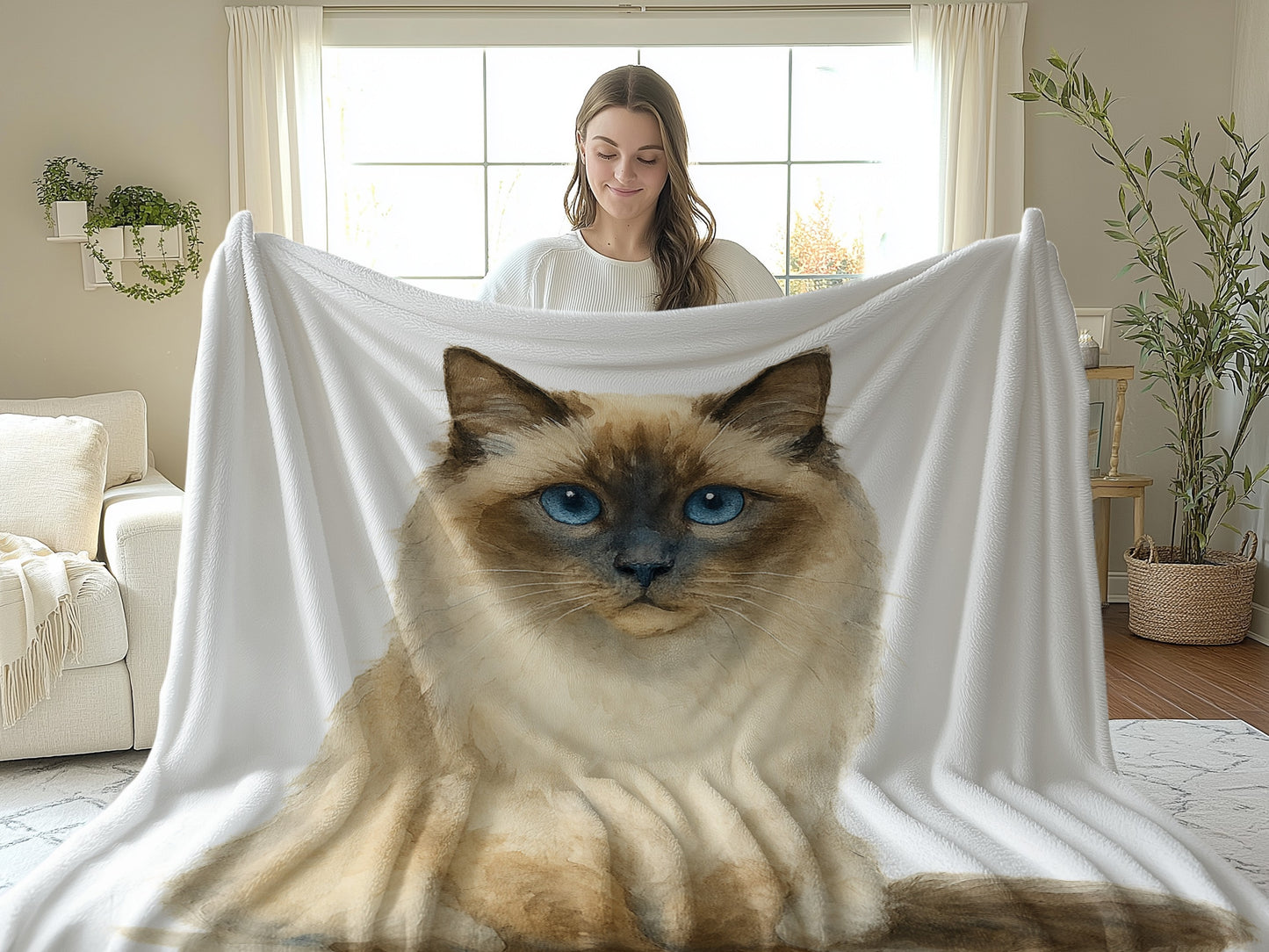 Cozy Blanket with Realistic Cat Design product