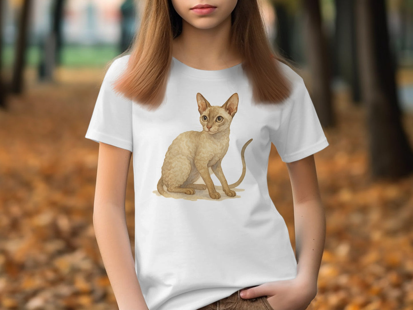 Cute Cat Illustration on Autumn Day Women's T-Shirt product type