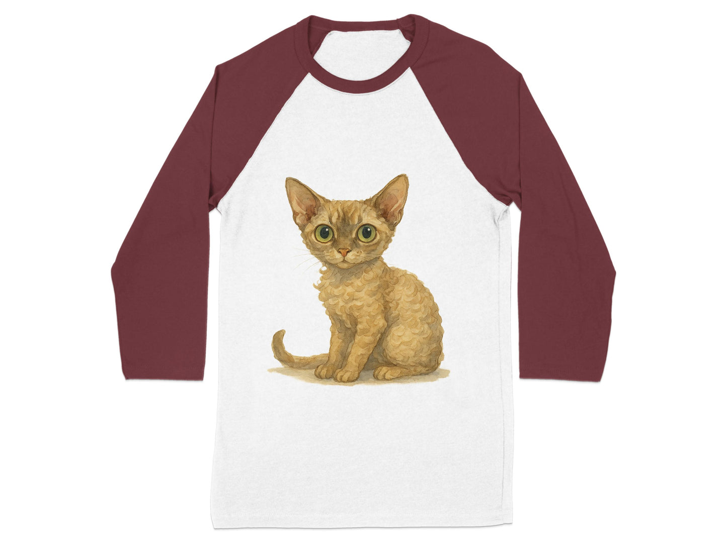 Cute Kitten Print Long Sleeve Raglan Shirt Product