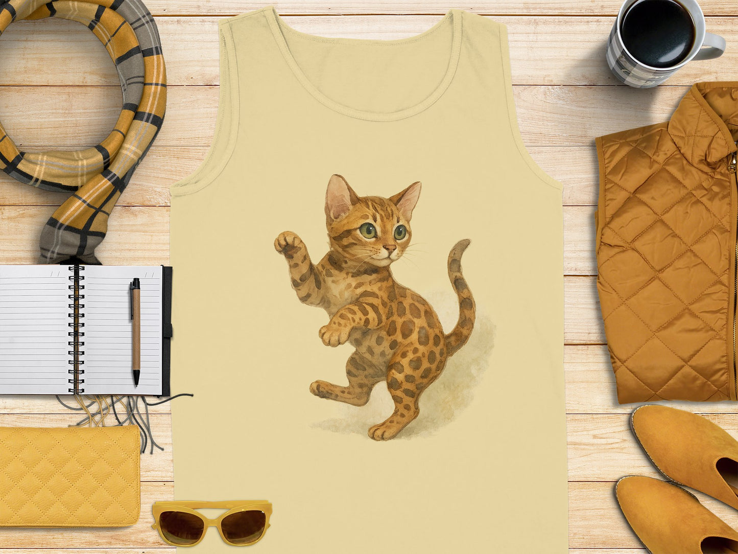 Adorable Dancing Kitten Graphic Tank Top product type