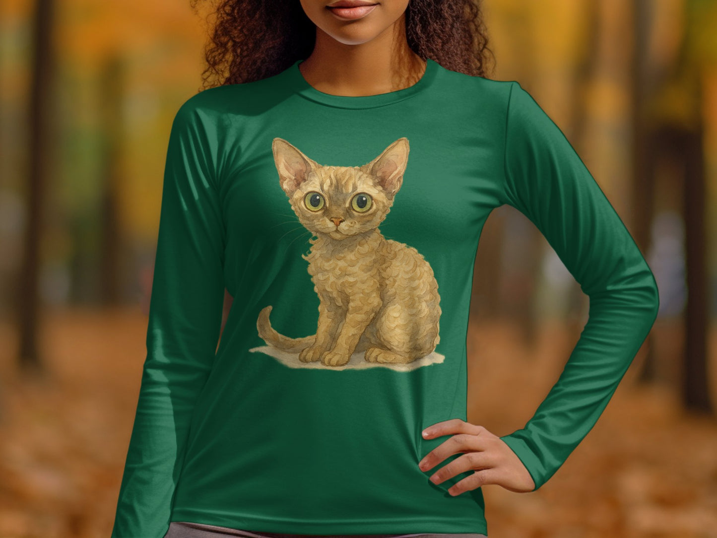 Cute Kitten Graphic Long Sleeve Women's Shirt product