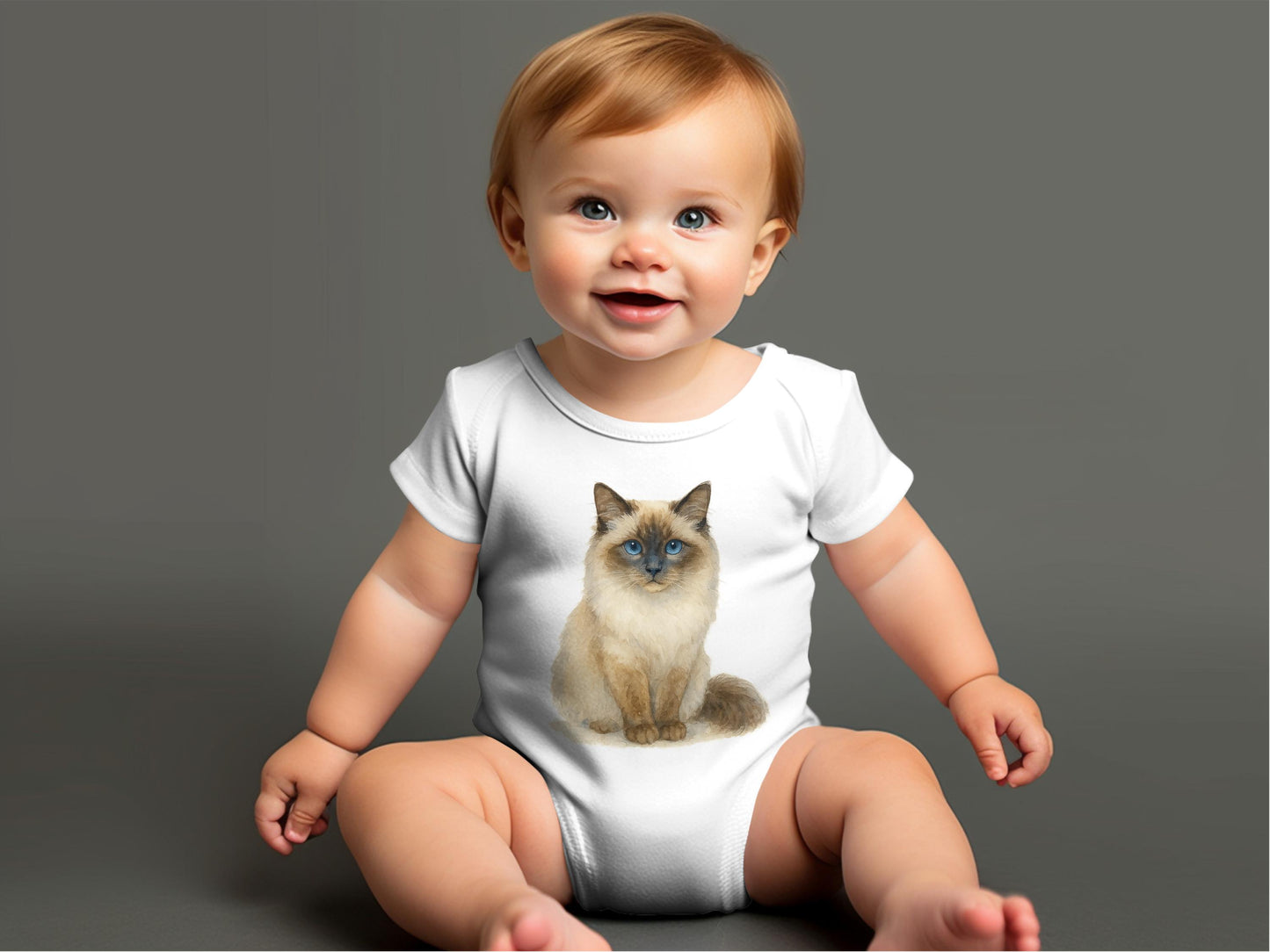 Cute Baby Onesie with Adorable Cat Print product