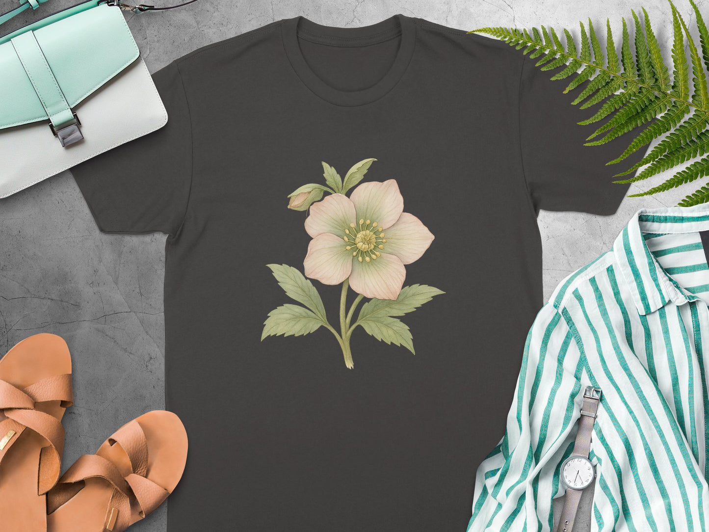Elegant Floral Illustration Graphic Design T-shirt product