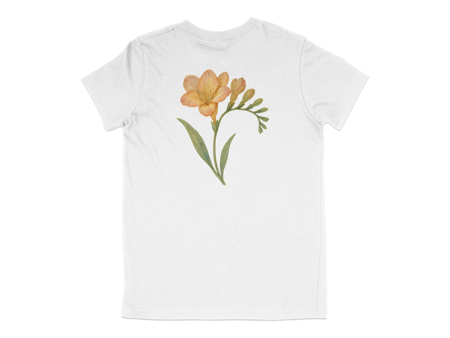 Artistic Floral Orange Flower Print T-Shirt product type