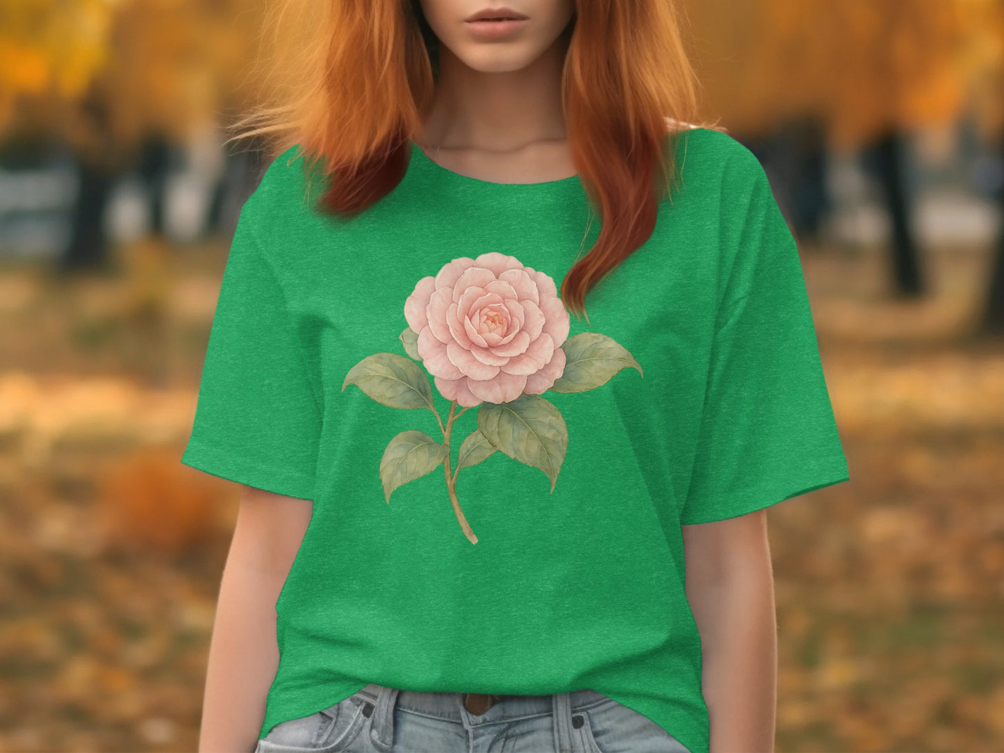 Green Shirt with Detailed Flower Print product