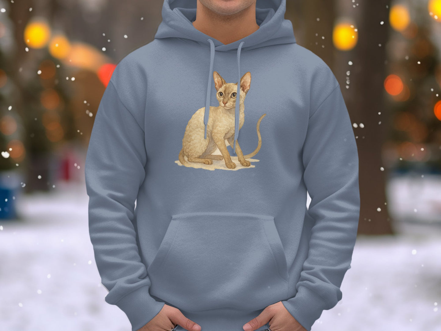 Cozy Hooded Sweatshirt with Cute Cat Print product type