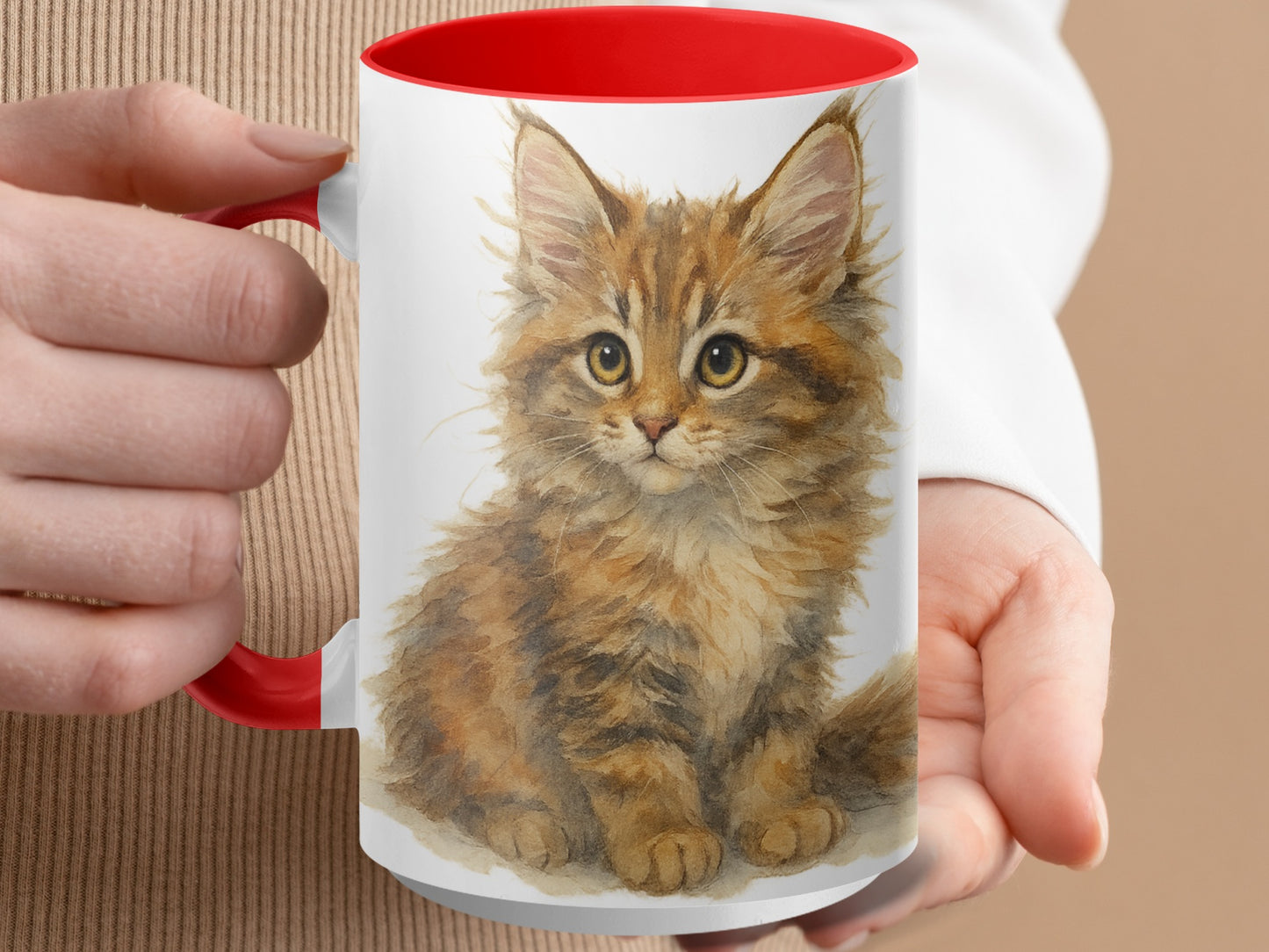 Adorable Kitten Art Print on Coffee Mug product