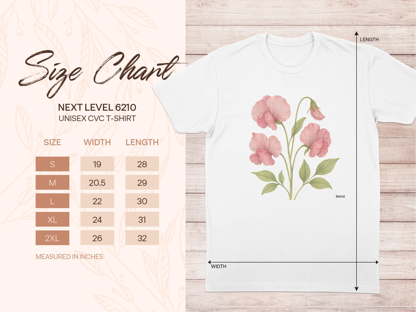 Beautiful Floral Print Unisex CVC T-Shirt product type