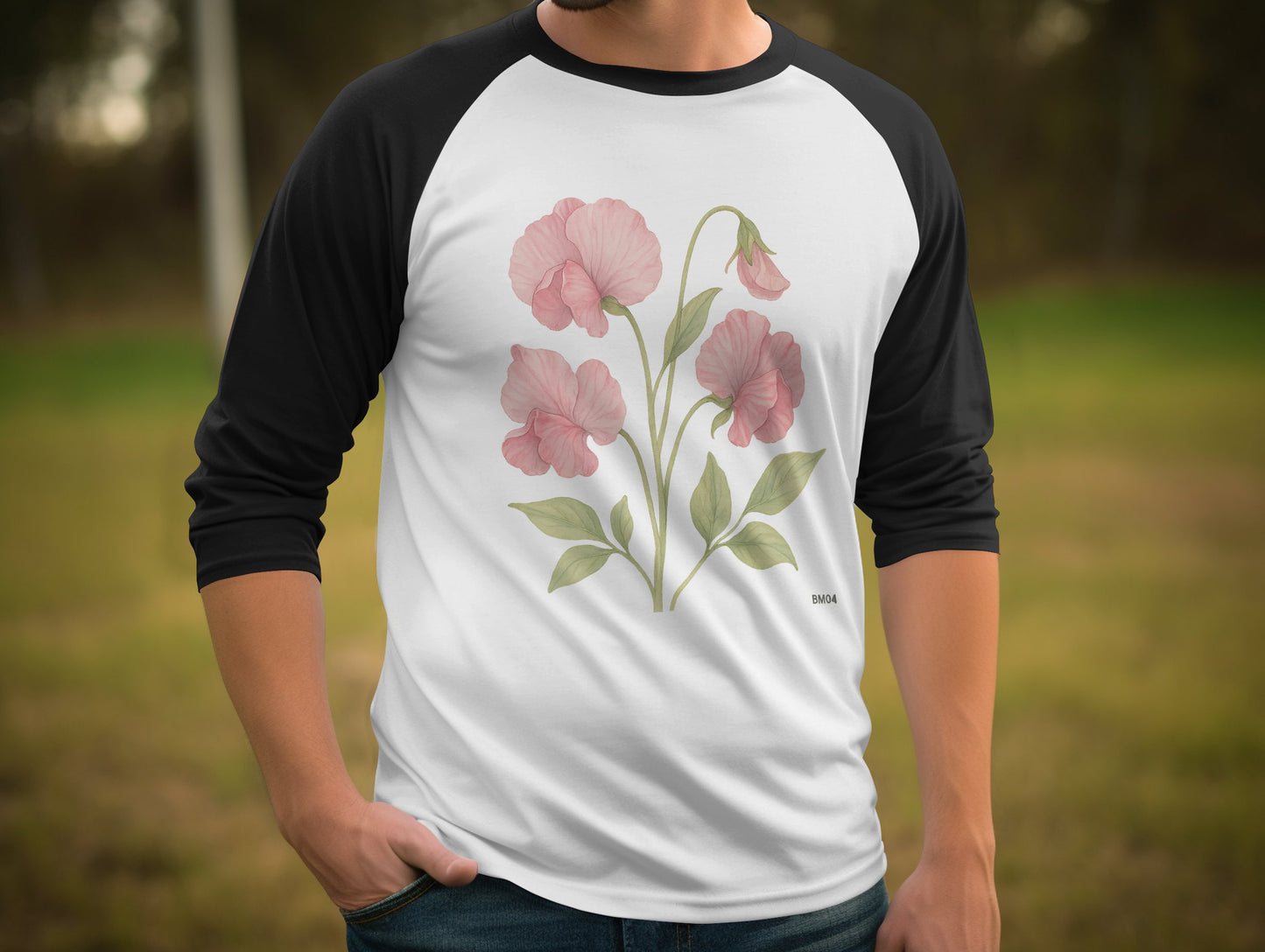 Floral Baseball Tees Long Sleeve T-Shirt product