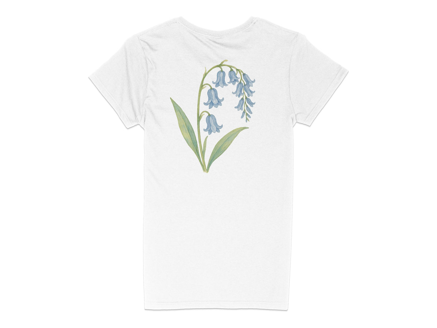 Floral Bluebell Design on White Background T-Shirt product