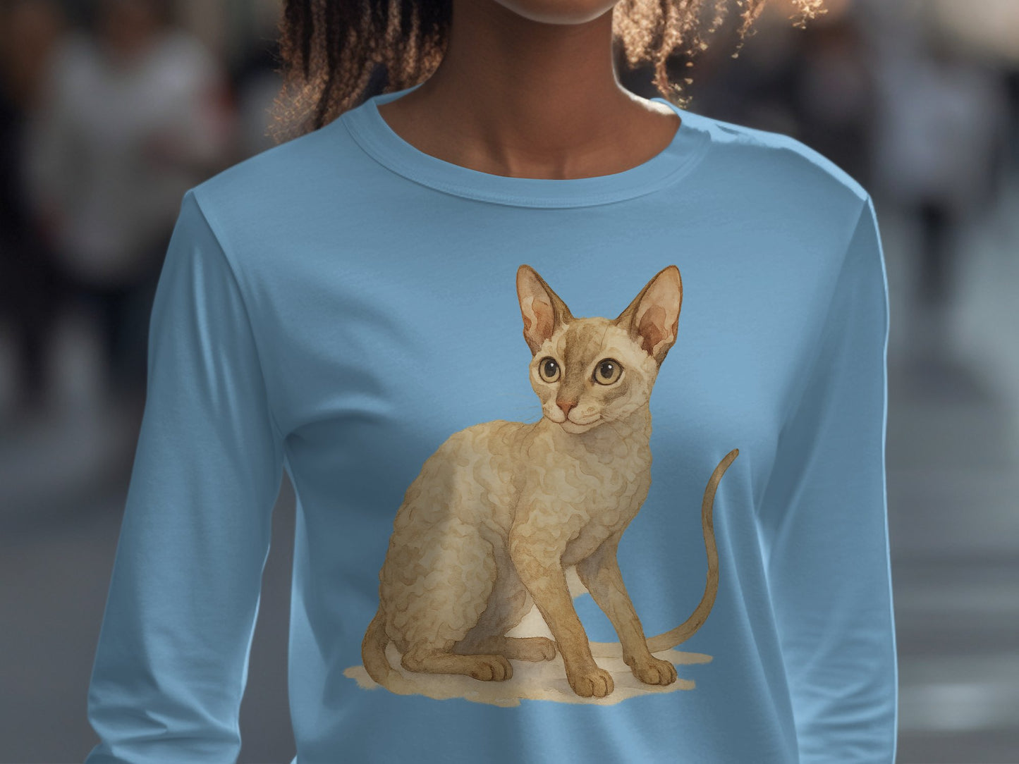 Long Sleeve Shirt with Adorable Cat Design product type