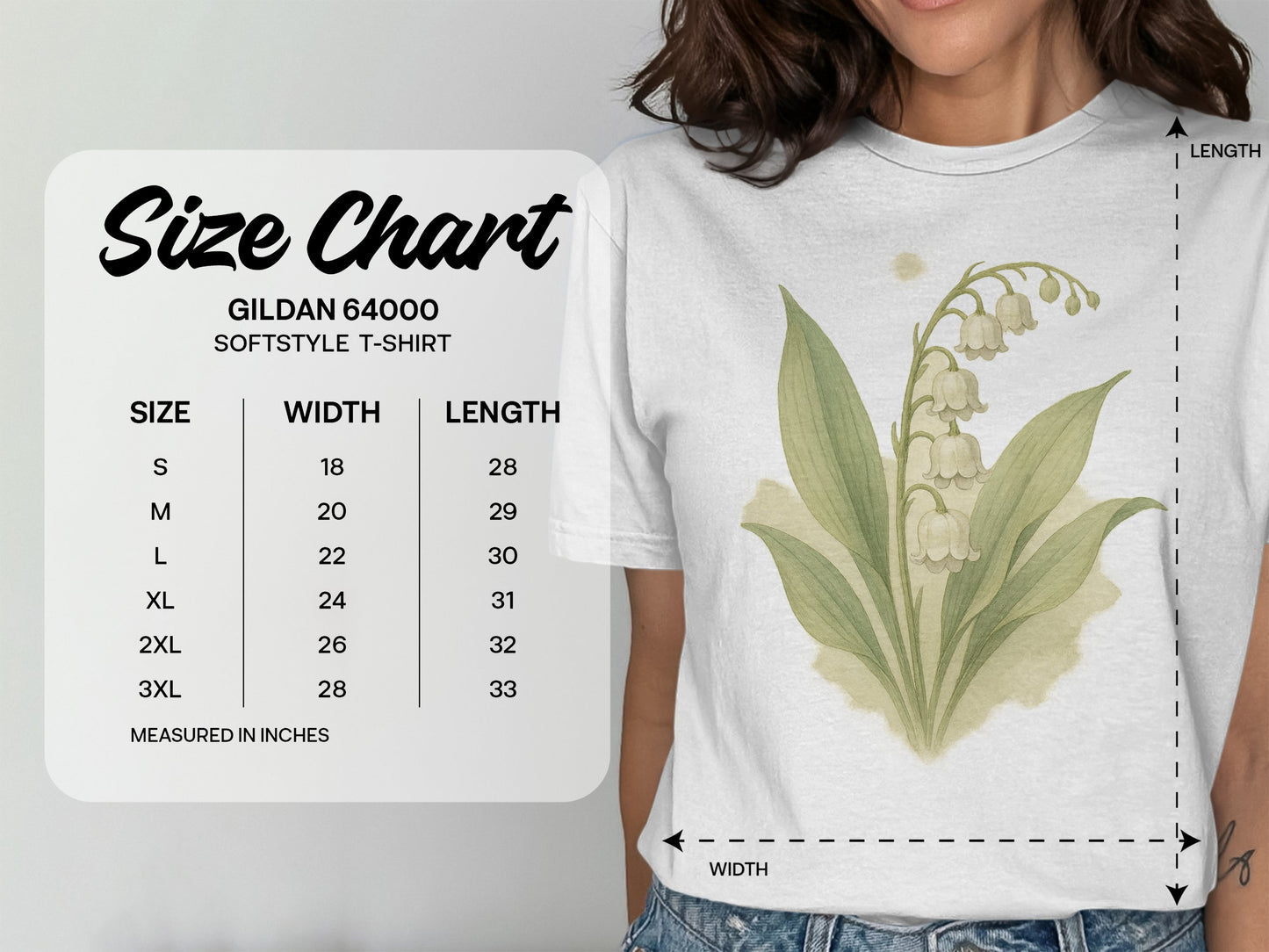 Floral Lily of the Valley Print Softstyle T-shirt product