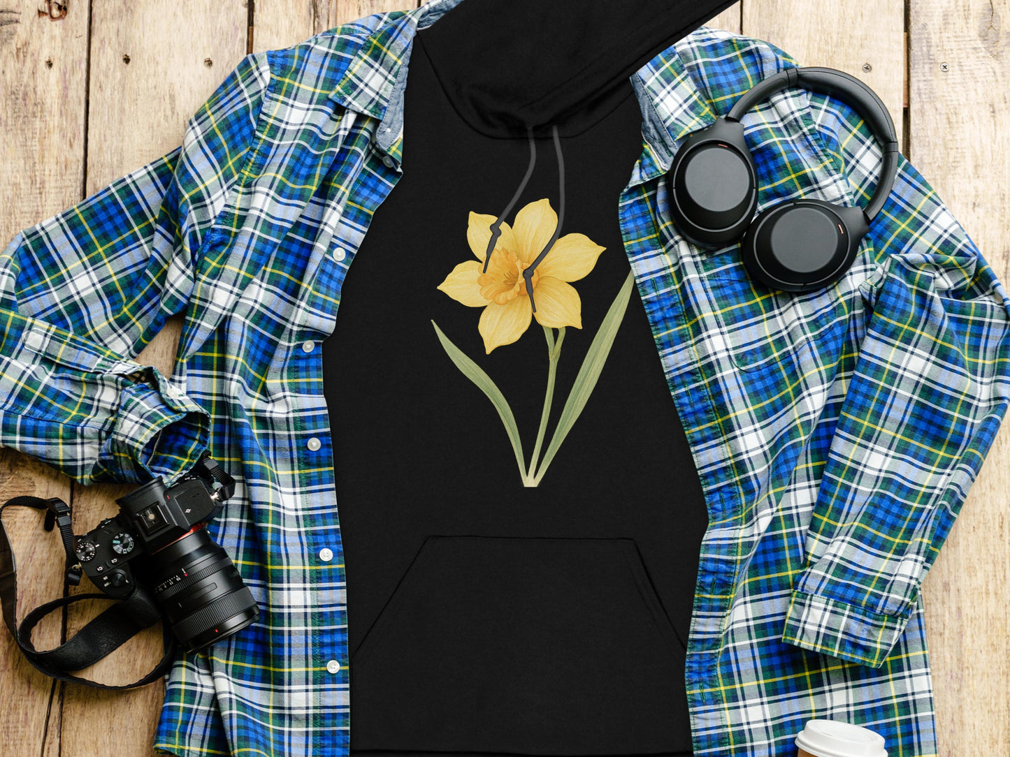 Daffodil Graphic Black Pullover Hoodie product type
