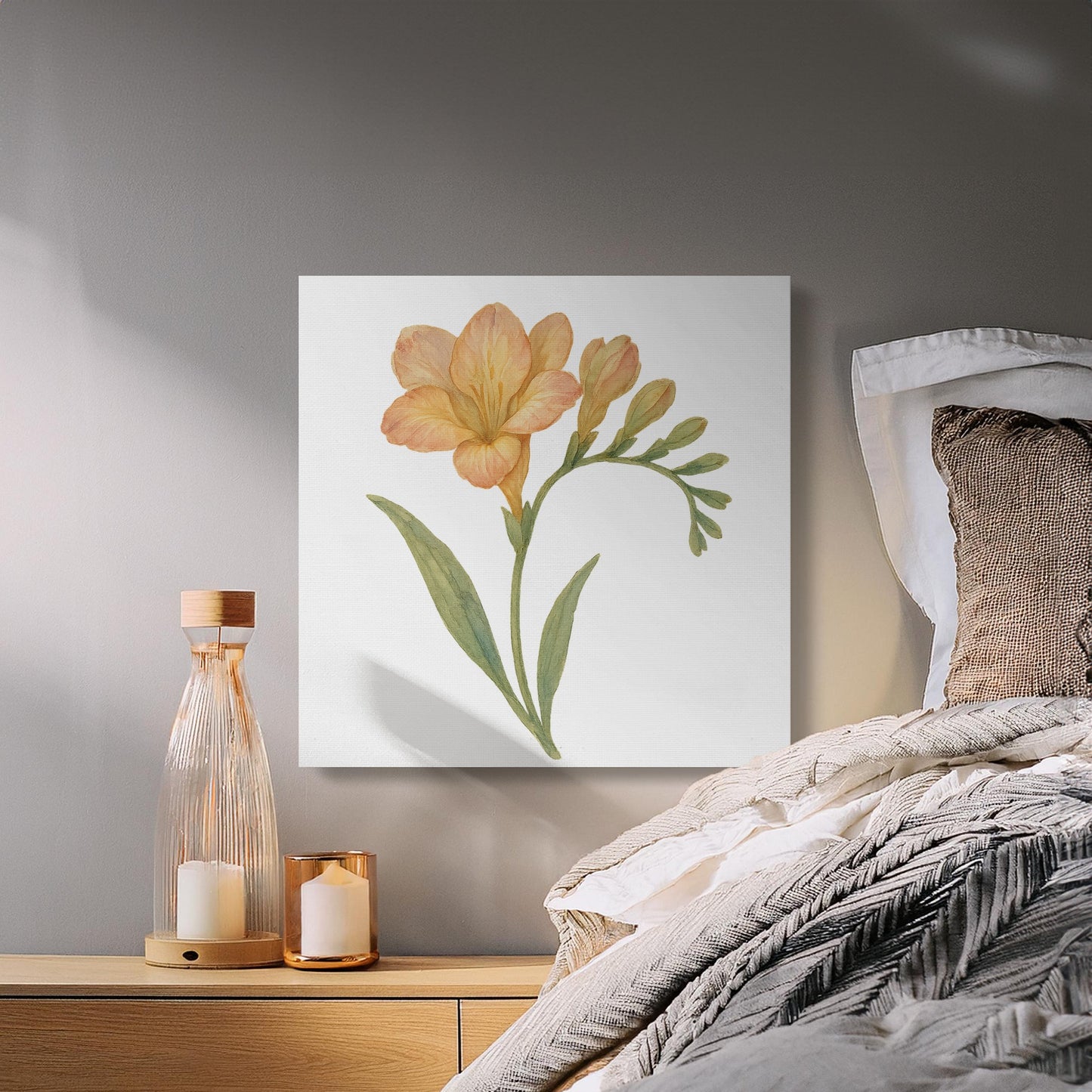Delicate Floral Art Print Soft Pastel Tones Wall Art product