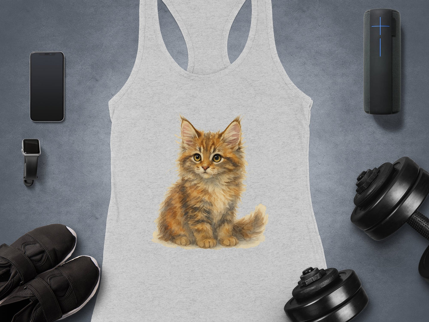 Cute Fluffy Kitten Graphic Print Tank Top product