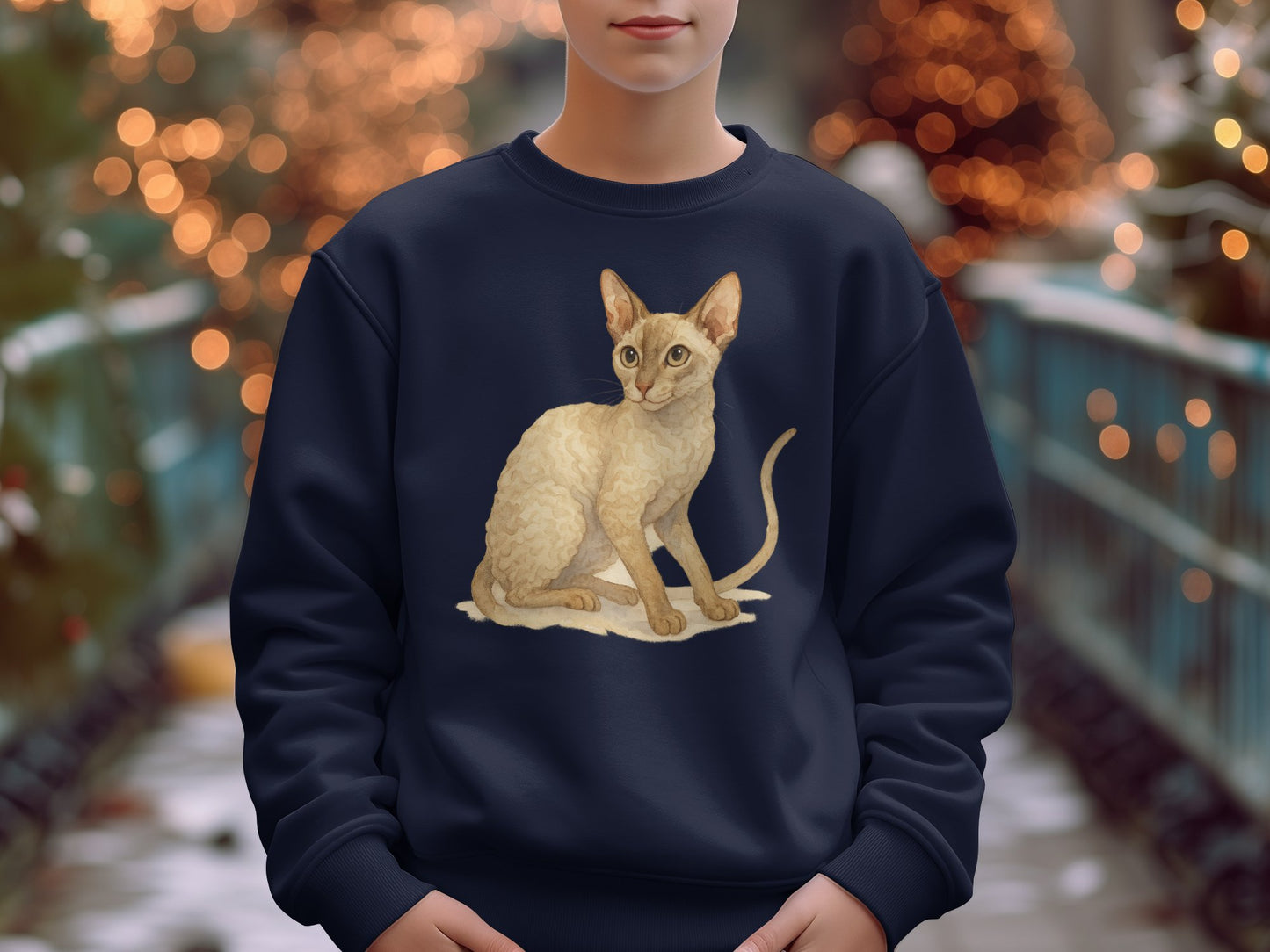 Artistic Cat Portrait on Dark Sweatshirt product