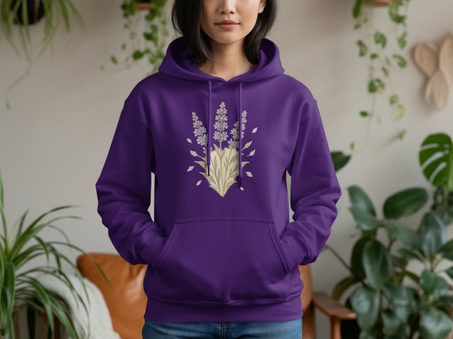 Lavender Botanical Design Graphic Hoodie product