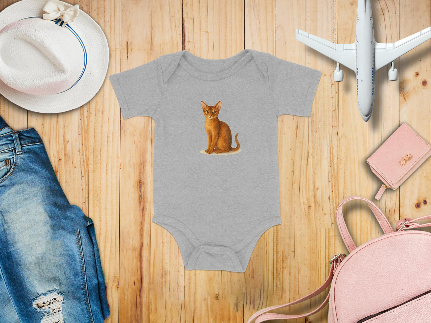 Cute Sitting Kitten Print Gray Infant Onesie product type