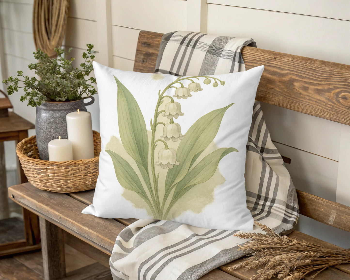 Stylish Botanical Print Decorative Pillow product