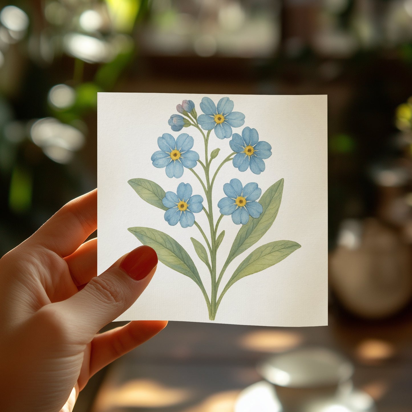 Delicate Blue Forget Me Not Floral Art product