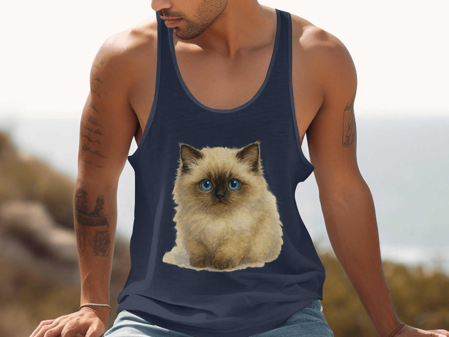 Adorable Blue-Eyed Kitten Sleeveless Shirt product type