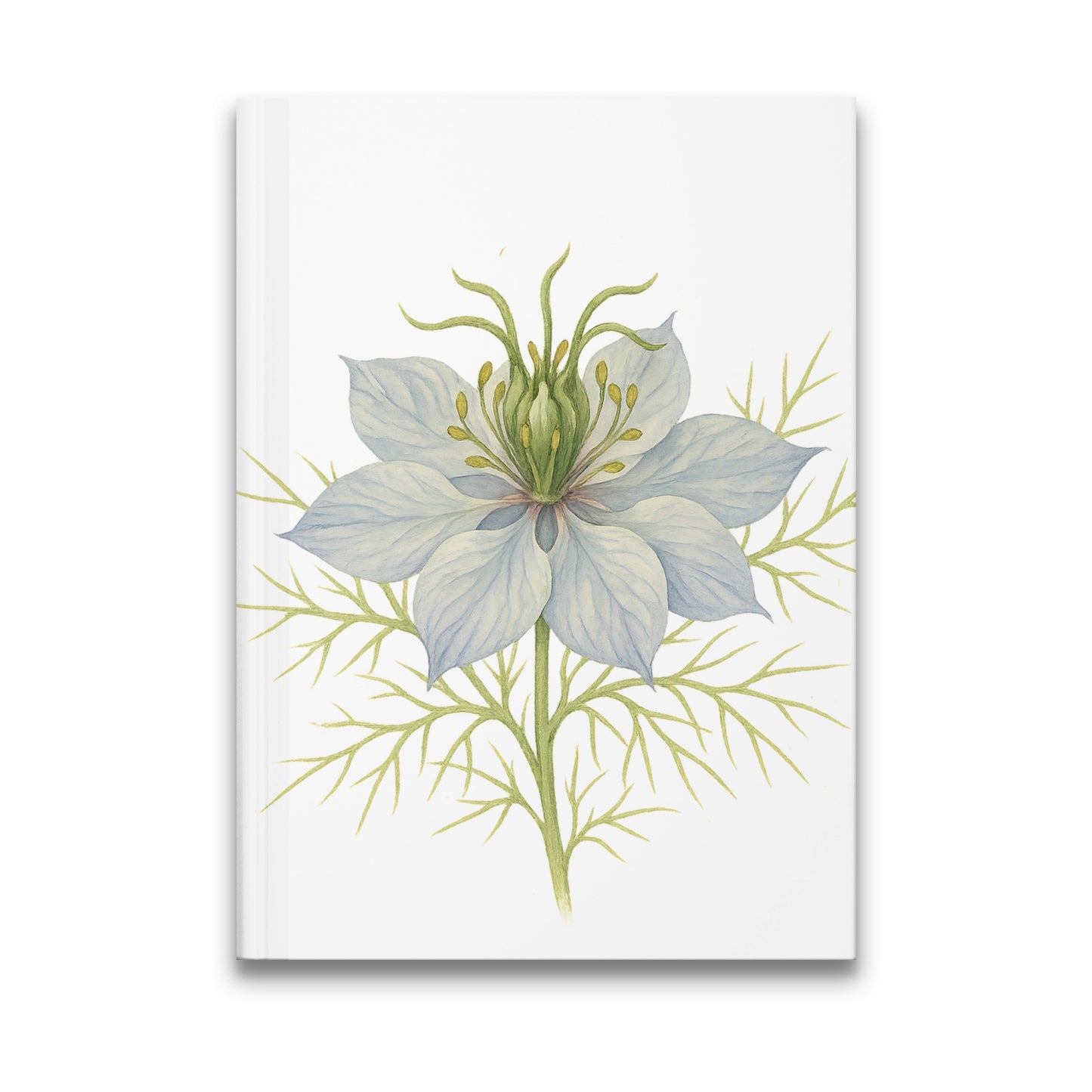 Elegant White Bloom Floral Pattern on Hardcover Notebook product