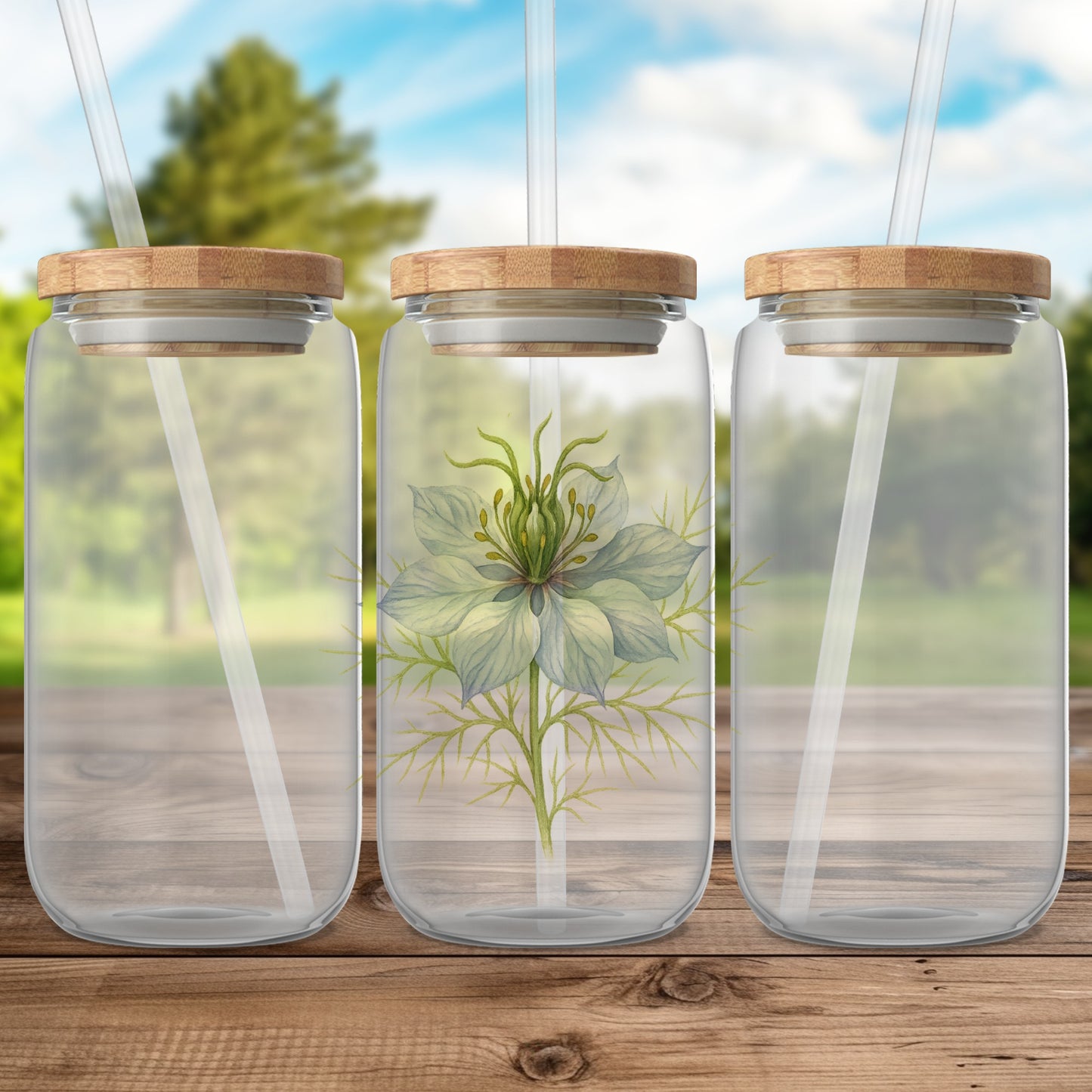 Decorative Glass Jars for Storage Three Piece Set product type