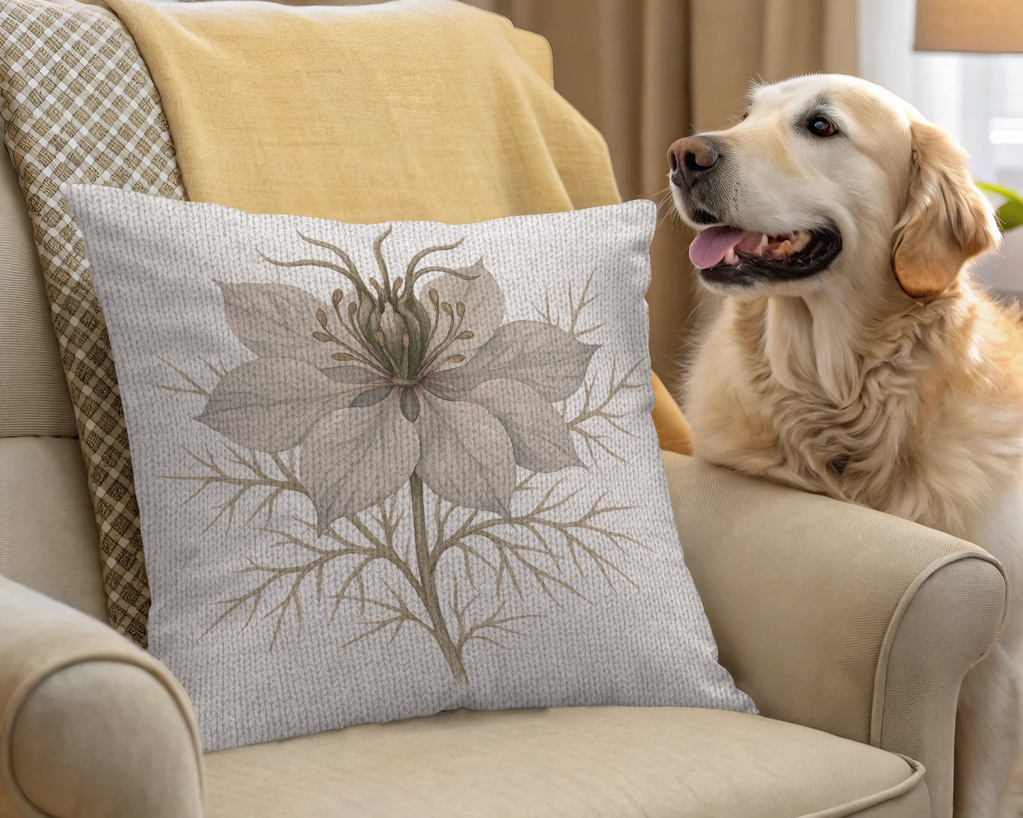 Elegant Floral Design Pillow with Intricate Details product