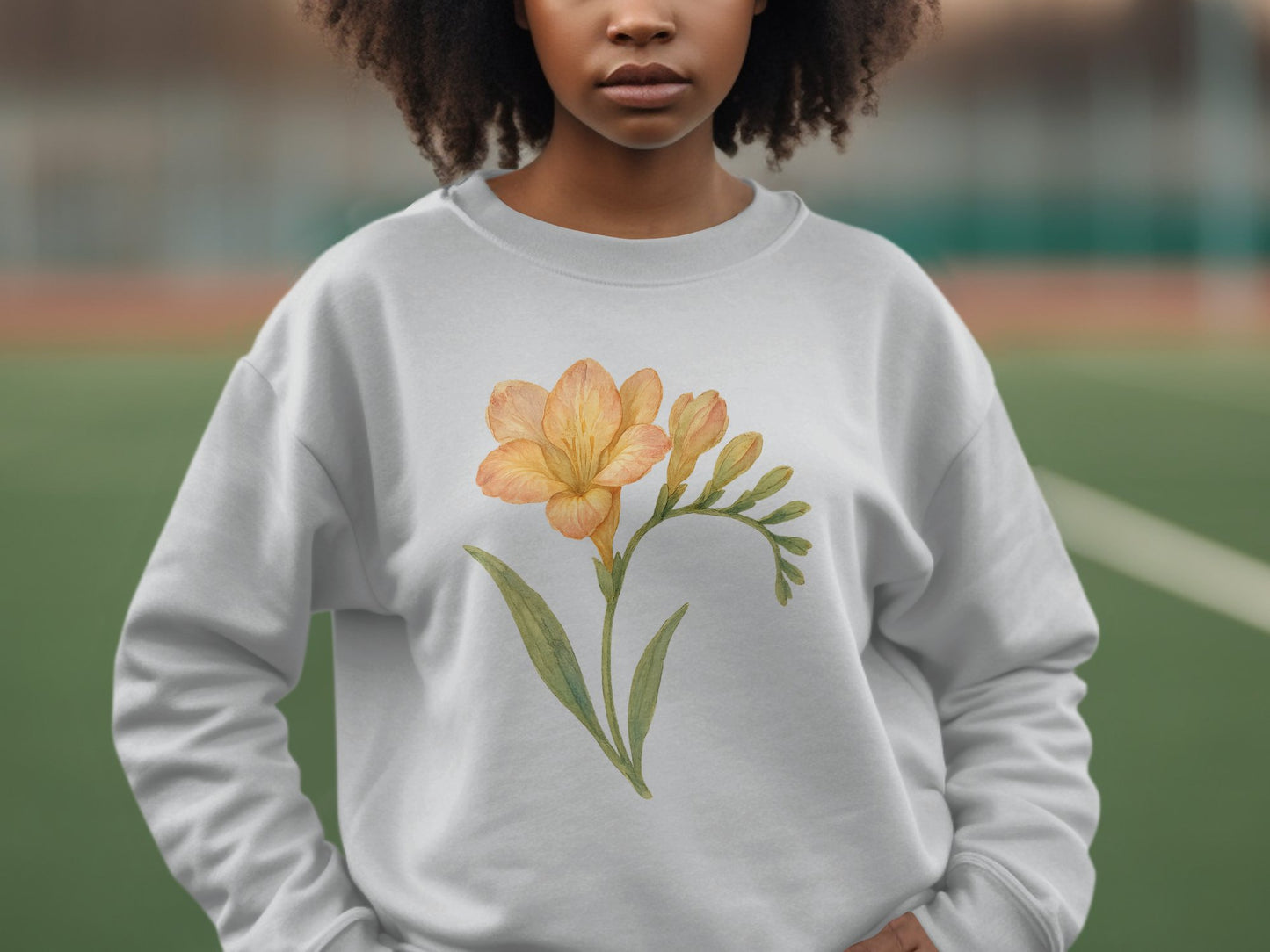 Beautiful Yellow Floral Print White Sweater product