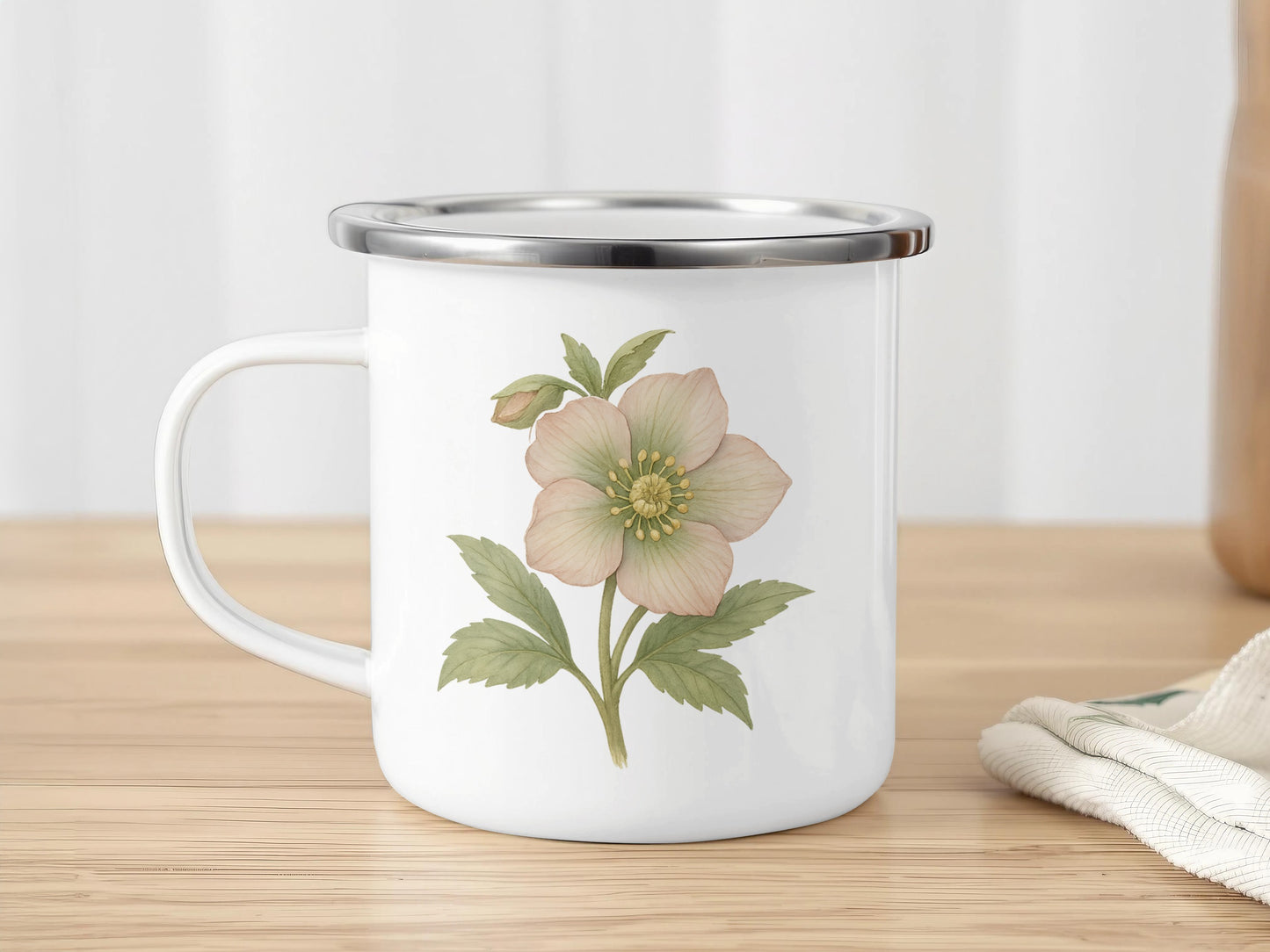 Vintage Floral Design Camp Mug Whimsical Botanical Art product
