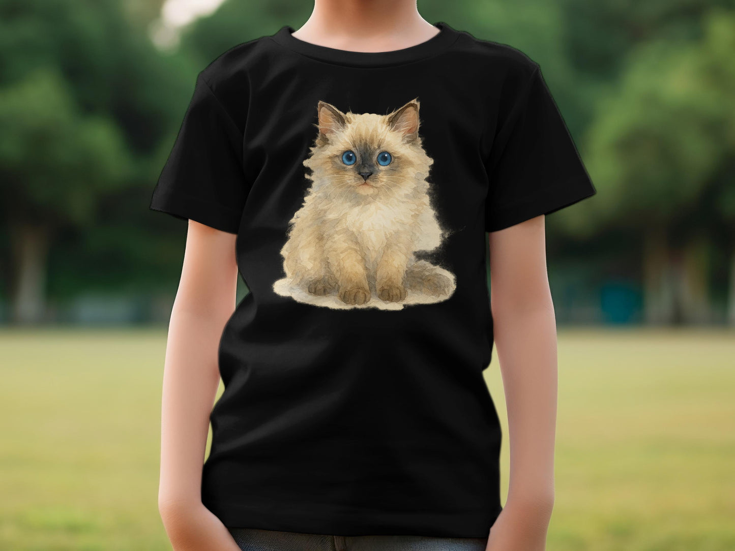 Adorable Fluffy Kitten Design T-shirt product