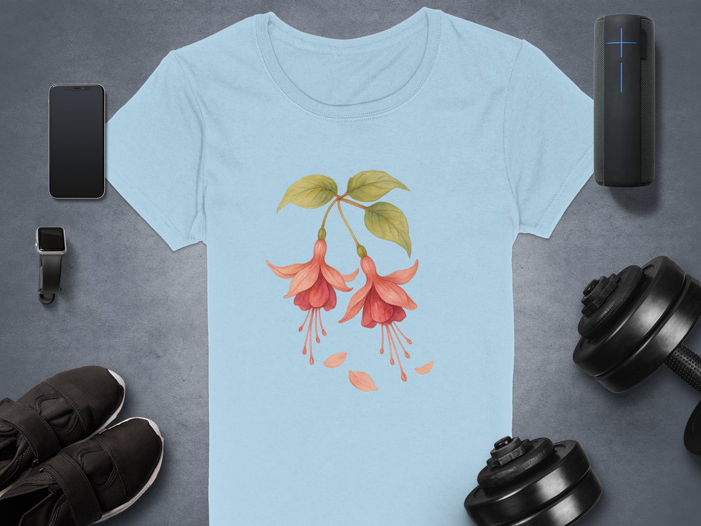 Beautiful Fuchsia Flower Graphic Design T-shirt product